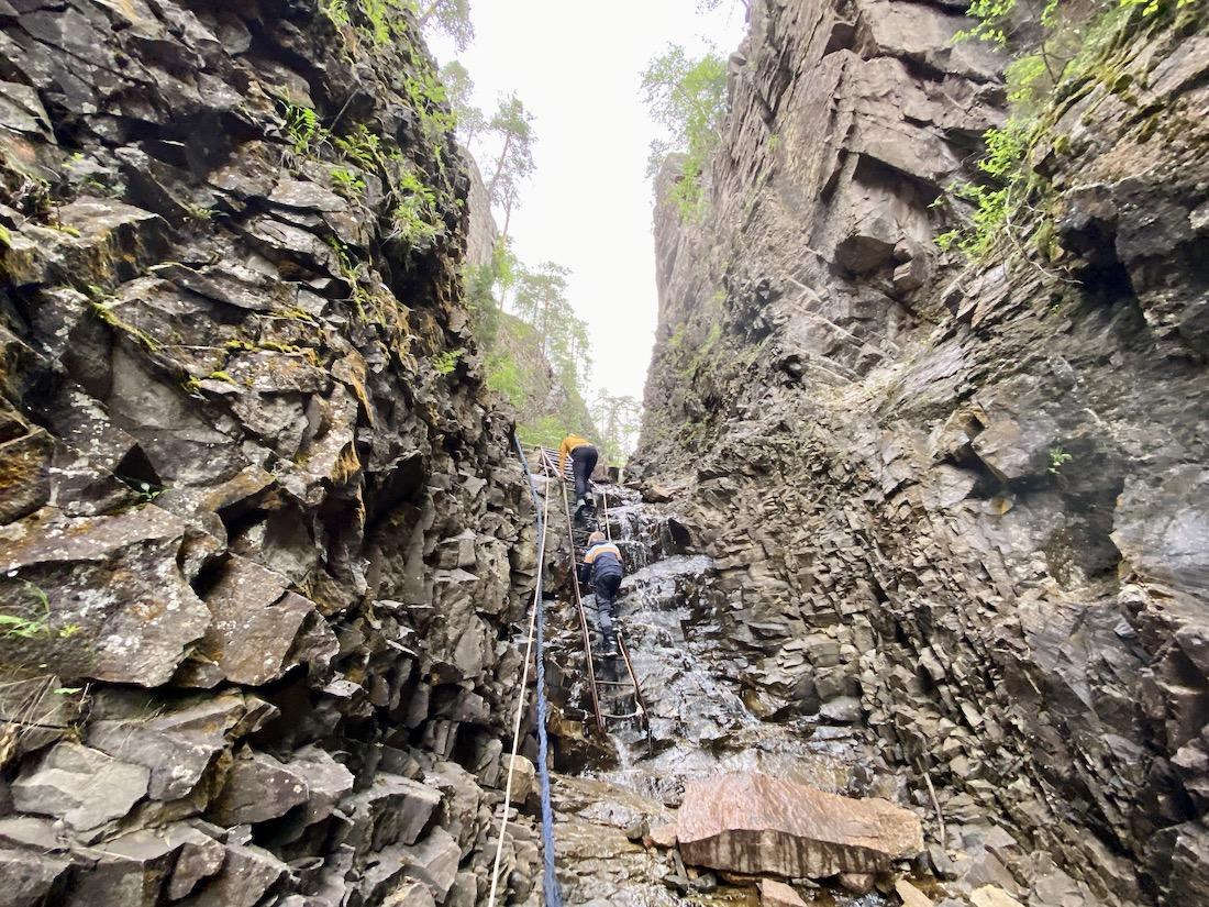Fravely klettern im Kjosterudjuvet