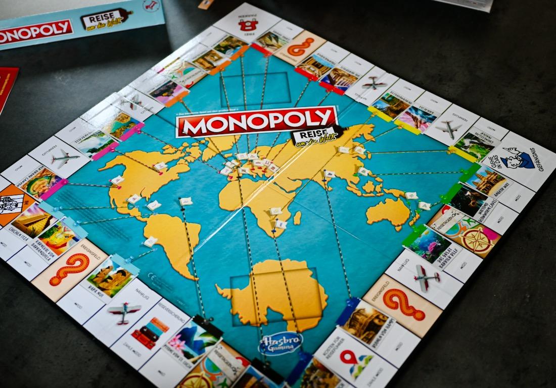 Das Monopoly Reise um die Welt Spielfeld