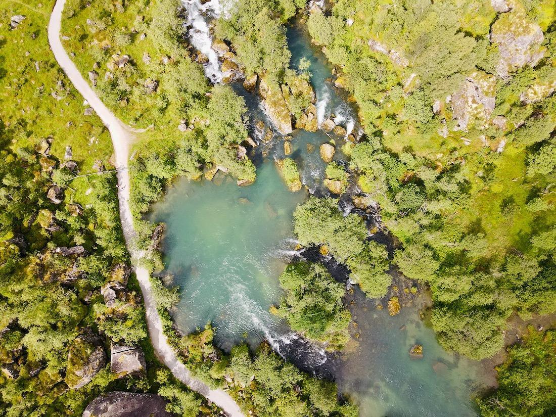 Der Bondhuselva aus der Luft