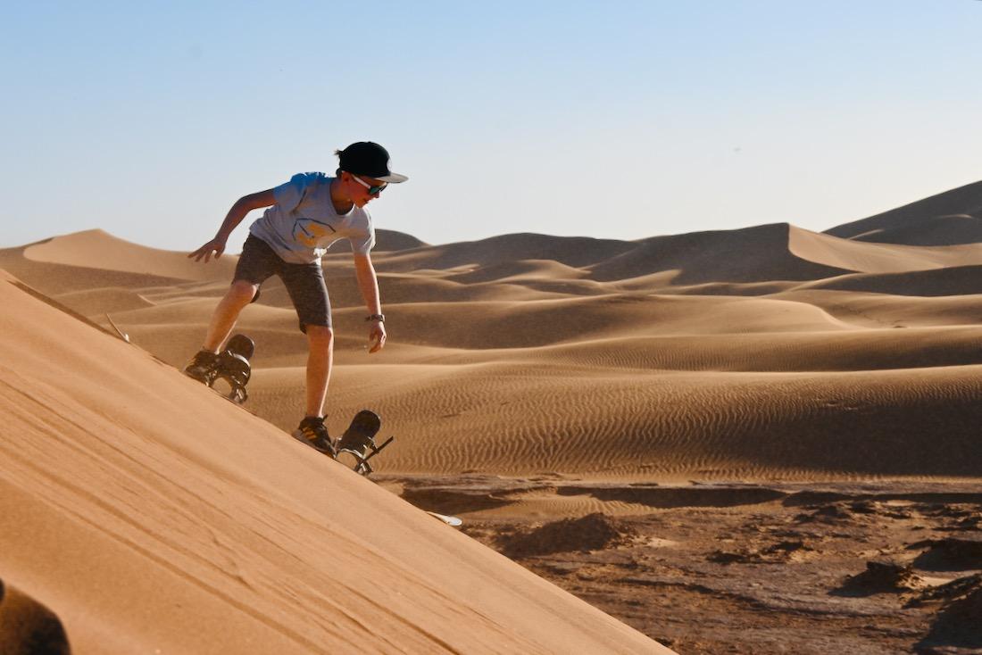 Ben beim Sandboarding