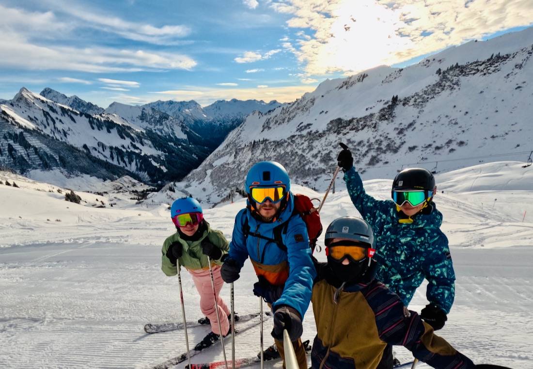 Fravely auf Ski im Faschina Skigebiet