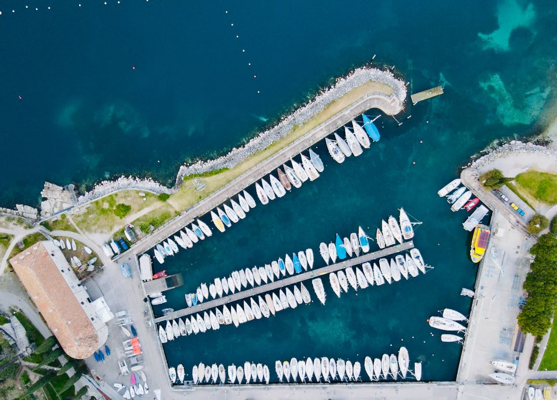 Der Segelboothafen in Riva del Garda
