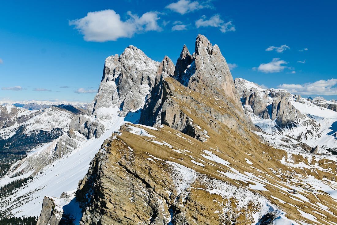 Die Dolomiten im Frühling die Seceda in Gröden