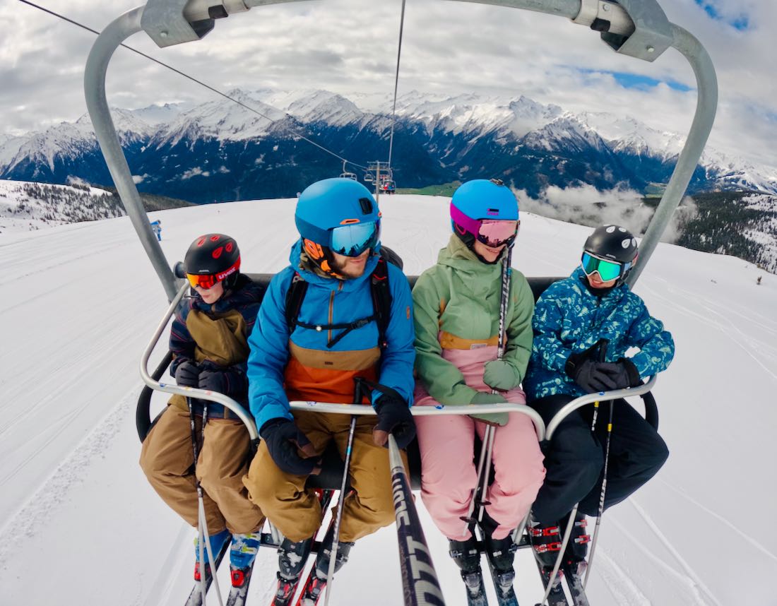 Fravely auf dem Sessellift in der Wildkogel Arena