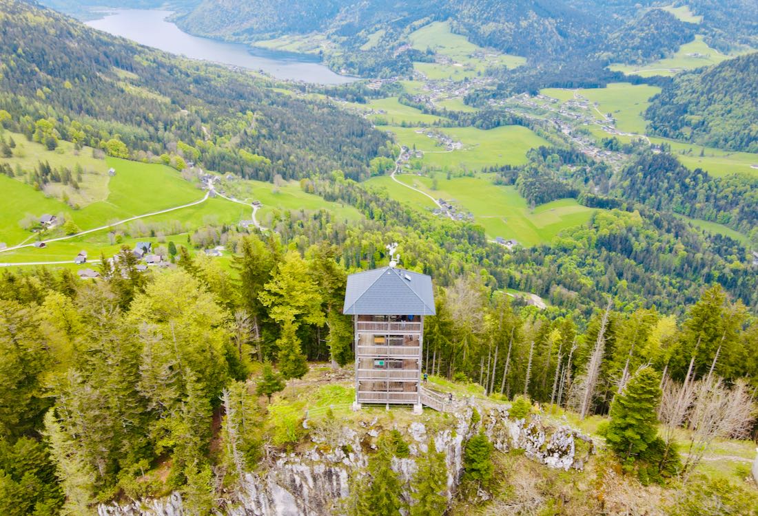 Die Tressensteinwarte aus der Luft