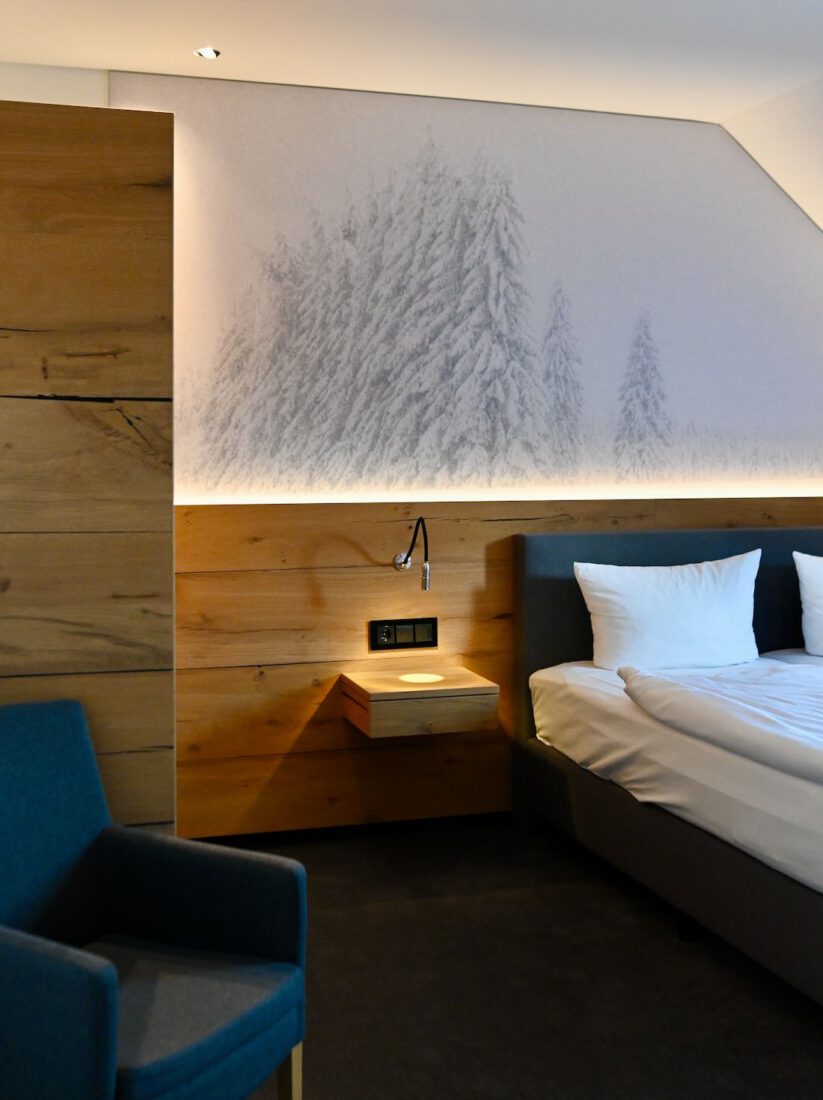 Das Schlafzimmer im Hotel Tannnhaus