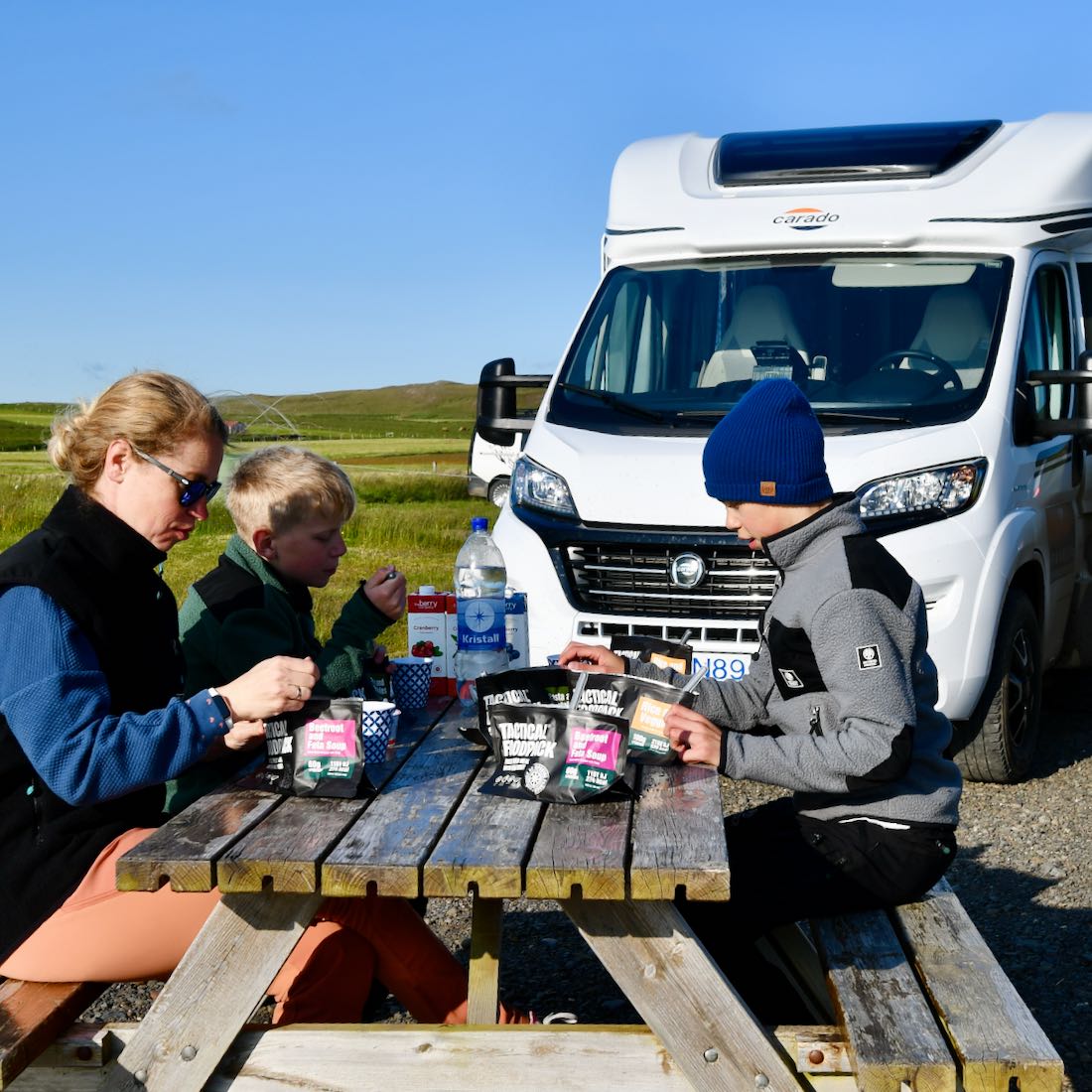 Abendessen auf dem Camping-Platz