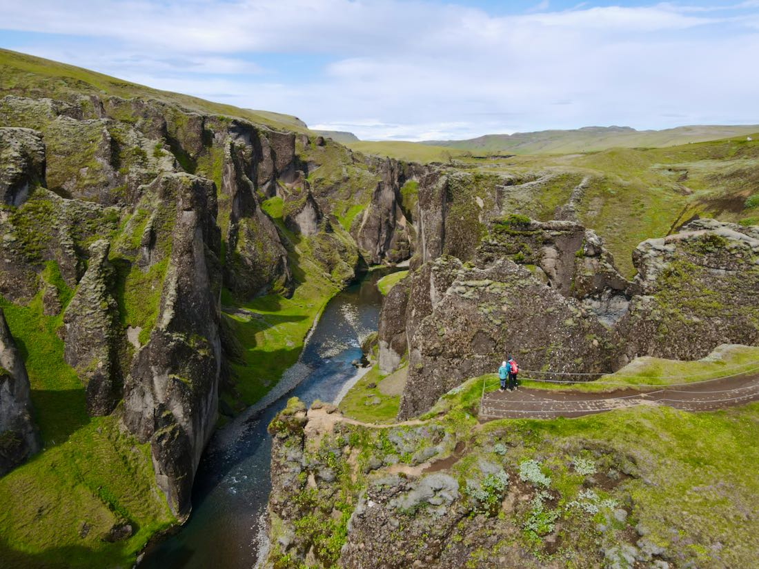 Ben und Thomas am Der Fjaorargljufur Canyon