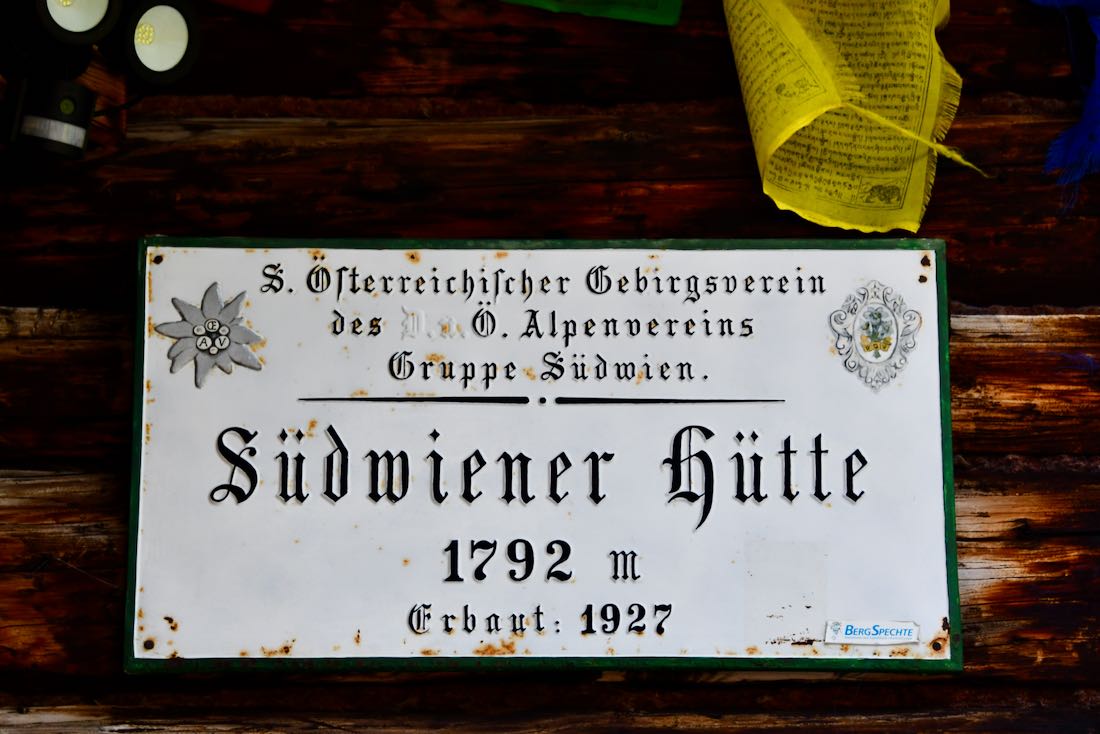 Schild Südwiener Hütte