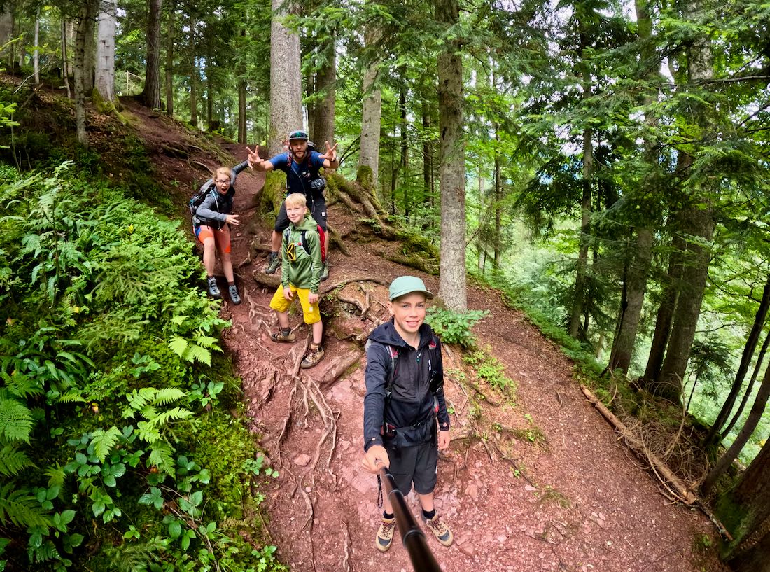 Bergab in Fieberbrunn beim Family KAT Walk