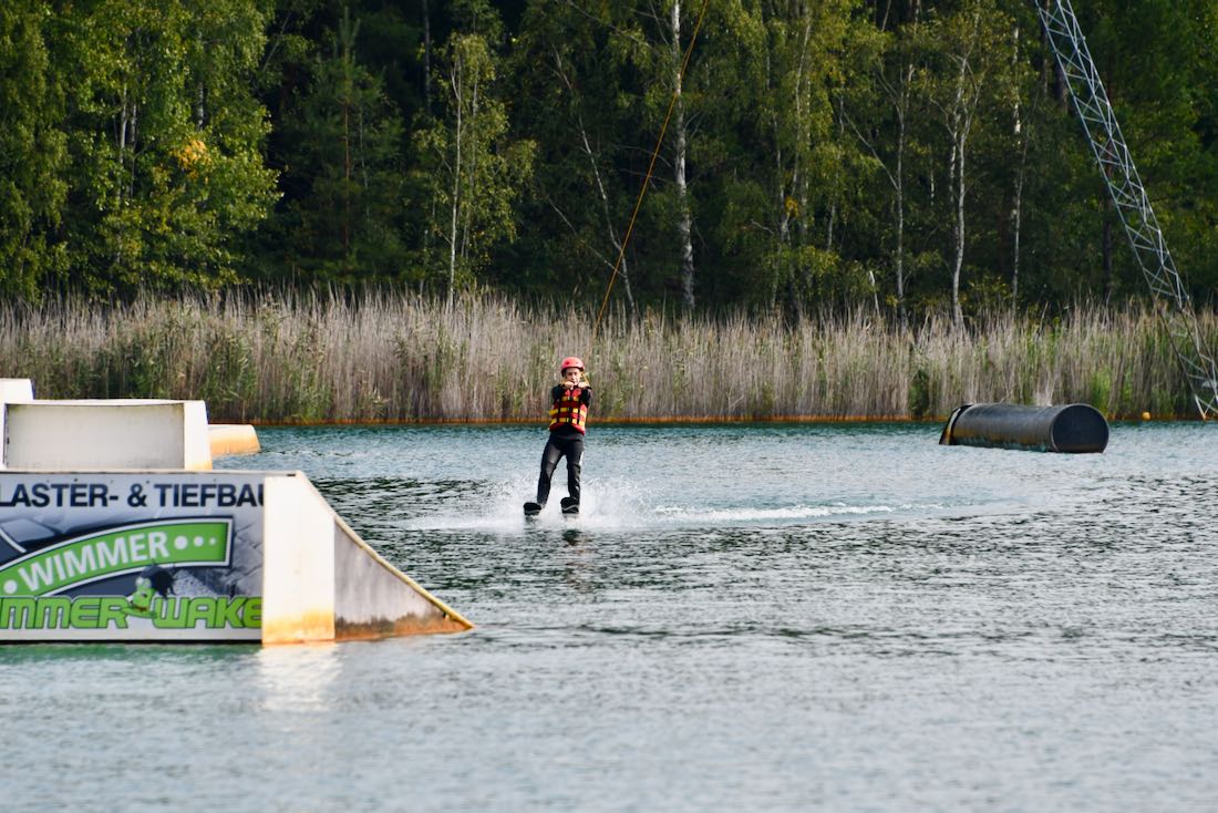 Flo mit Wasserski am Halbendorfer See
