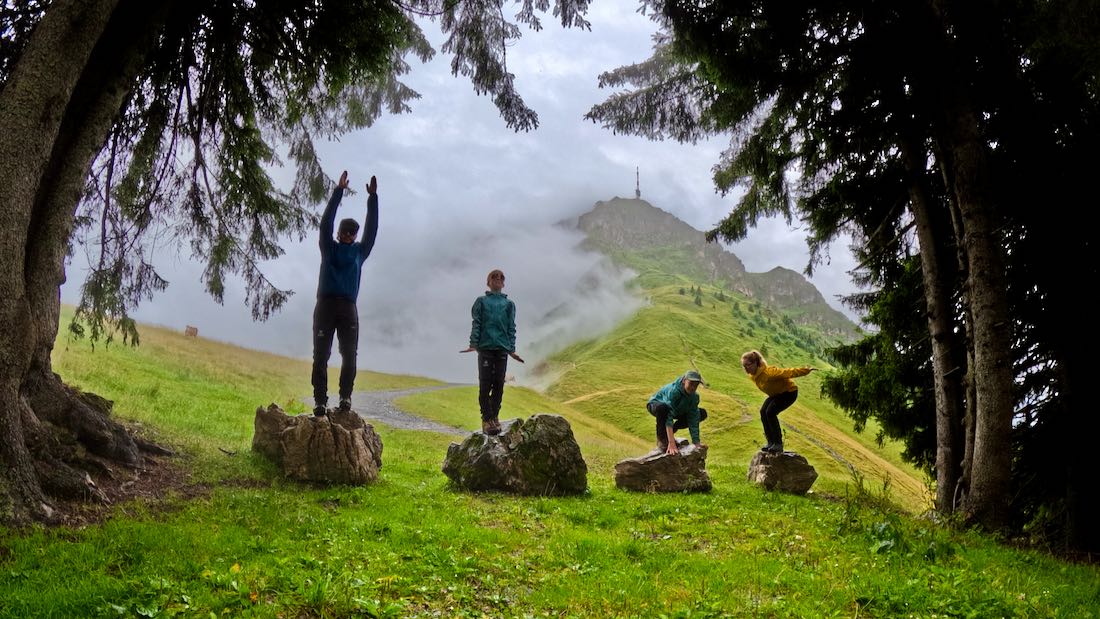Spass am Kitzbuehler Horn beim Family KAT Walk