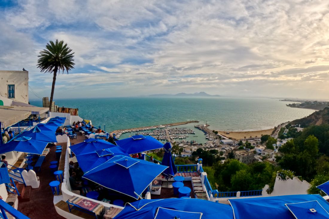 Blick auf Sidi Bou Said in Tunesien bei Tunis