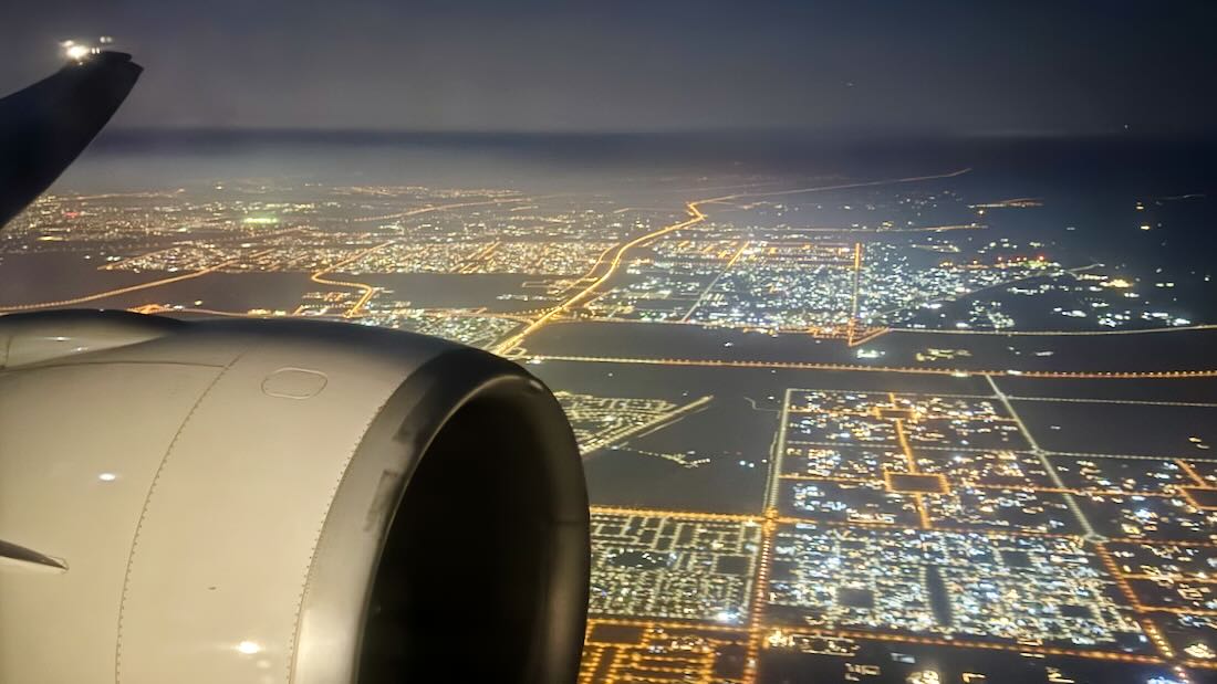 Anflug auf den Zwischenstop in Dubai