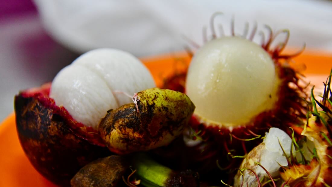 Rambutan geöffnet