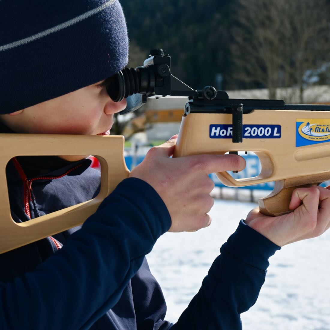 Flo beim Biathlon im WM Stadion Ramsau am Dachstein