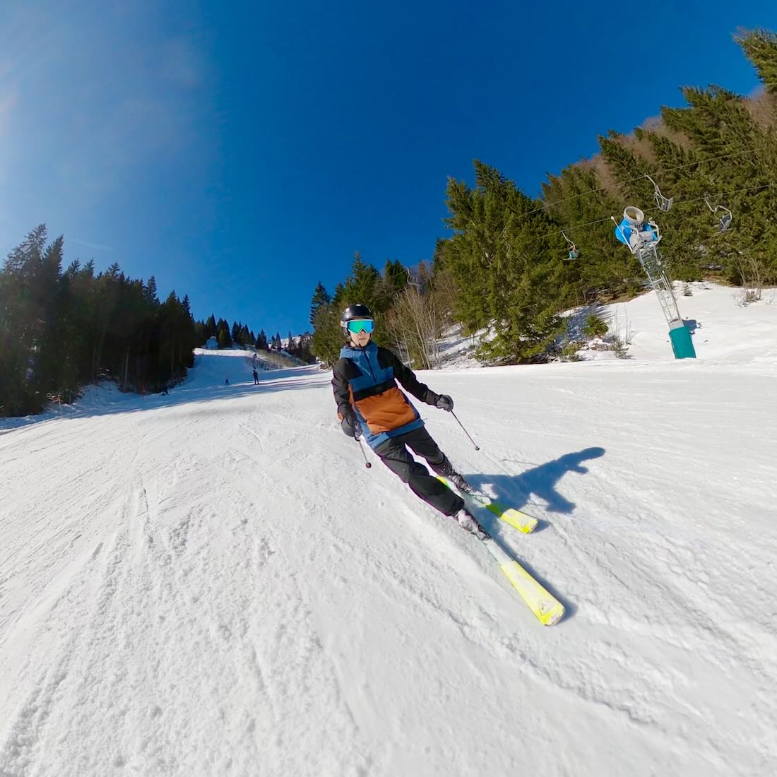 Flo bei der Abfahrt am BRauneck in Lenggries