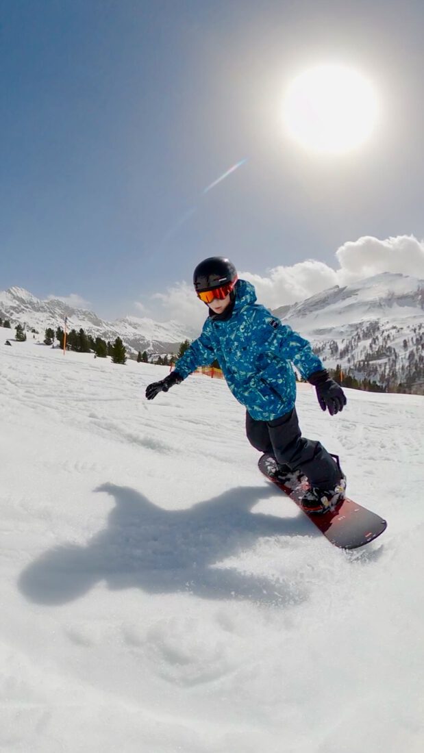 Ben beim Snowboarden in Obertauern