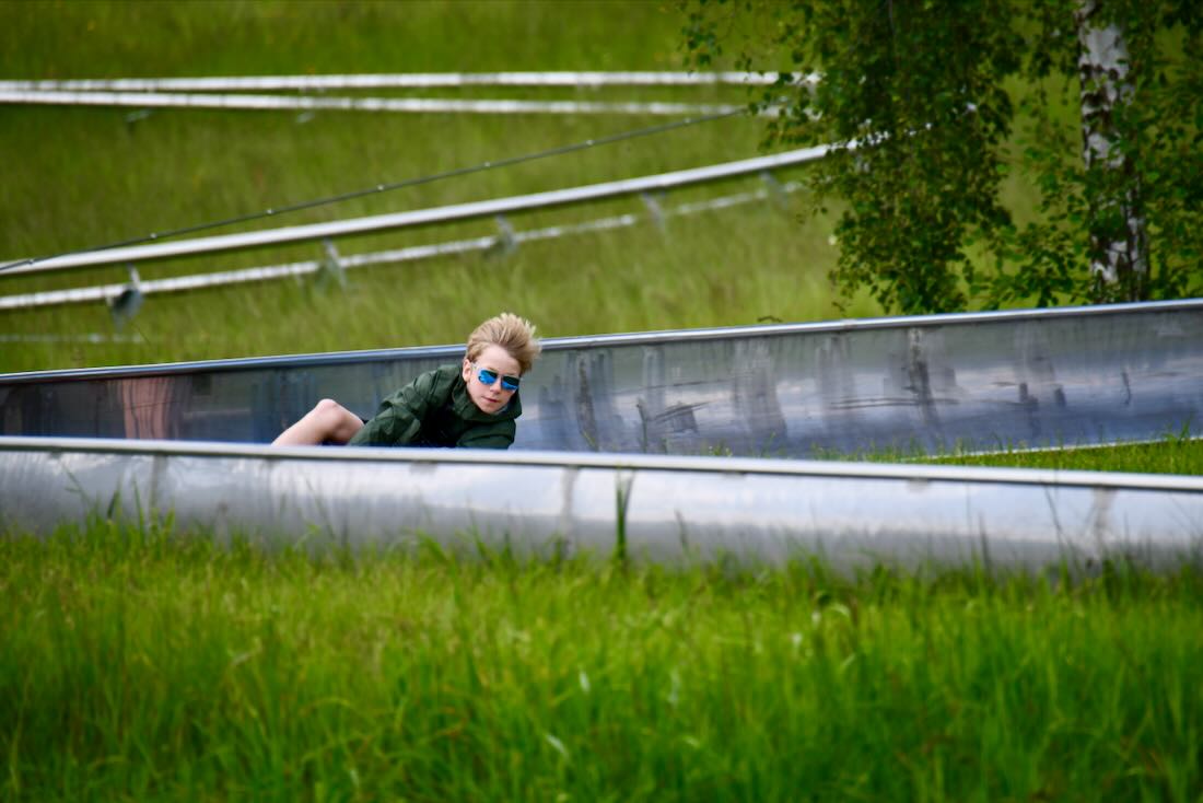 Ben auf der Sommerrodelbahn in Oberwiesenthal