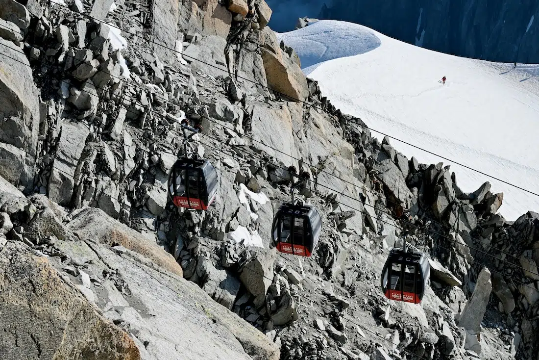 Die Panorama Seilbahn am Aiguille du Midi