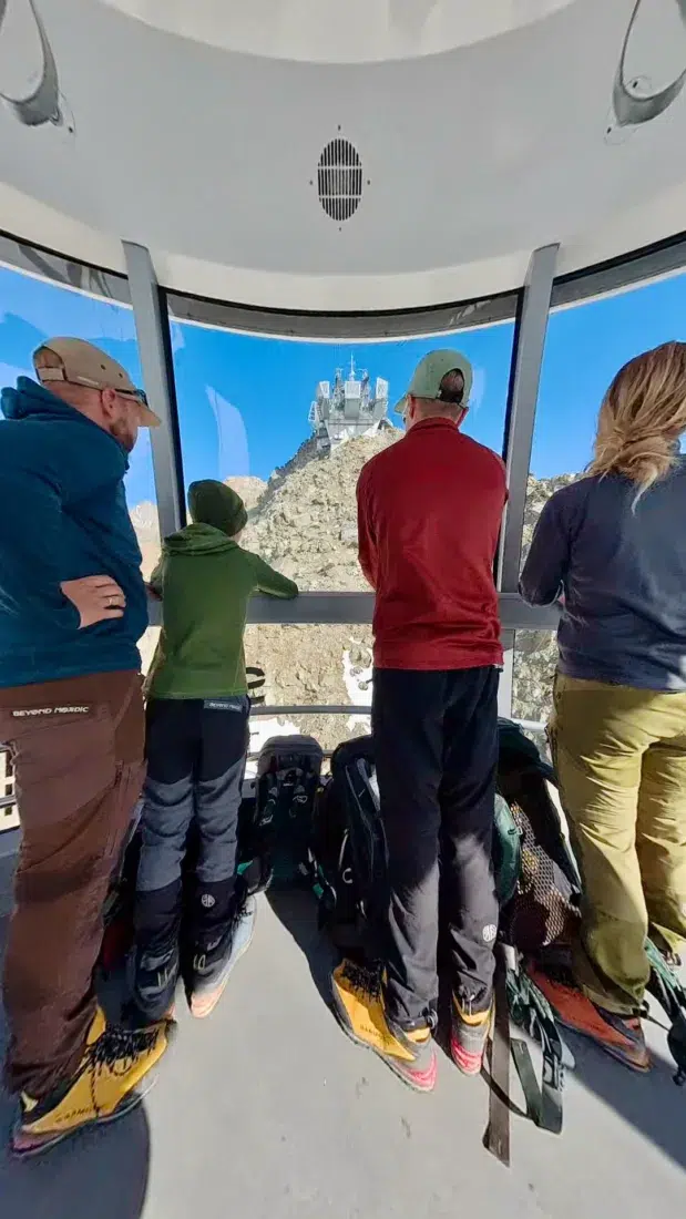 Fravely mit dem Skyway zum Ponte Helbronner