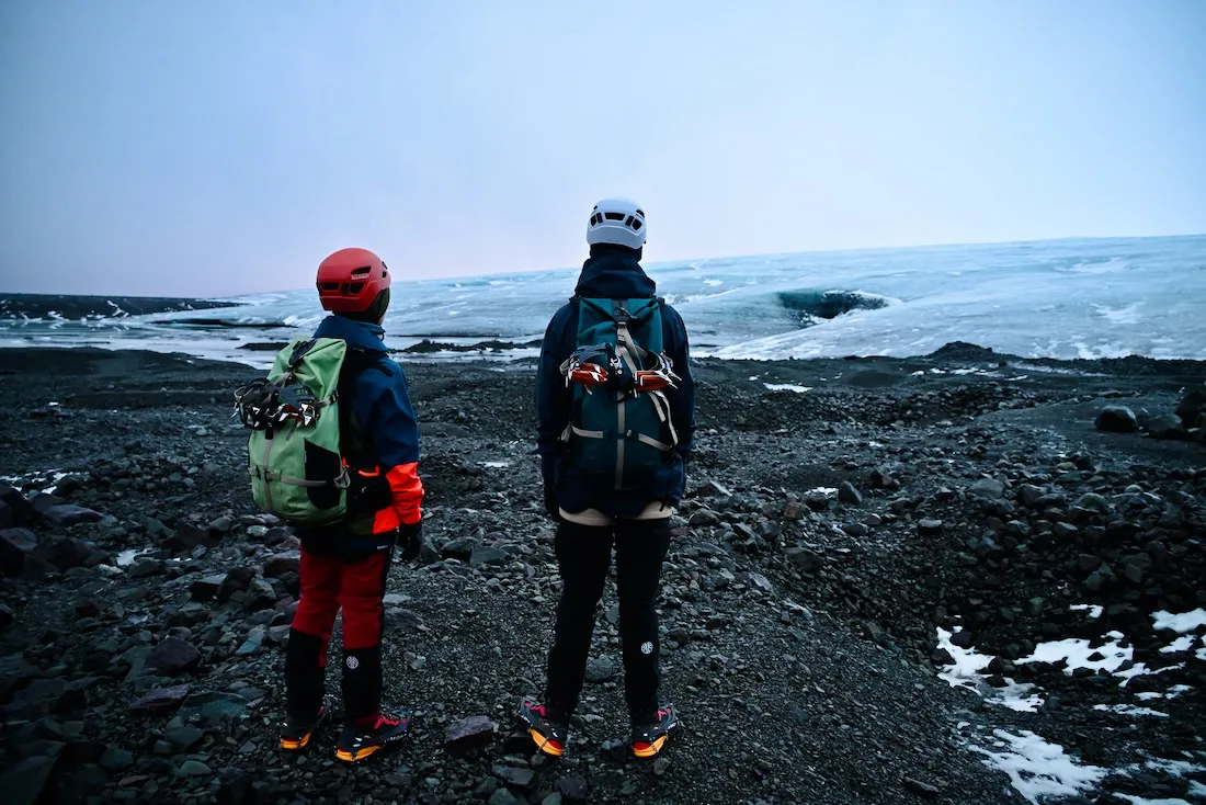 Ben udn Flo vor dem Breidamerkurjökull Gletscher