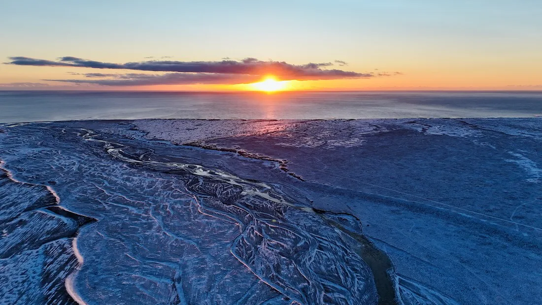Die südliche Küste von Island im Winter