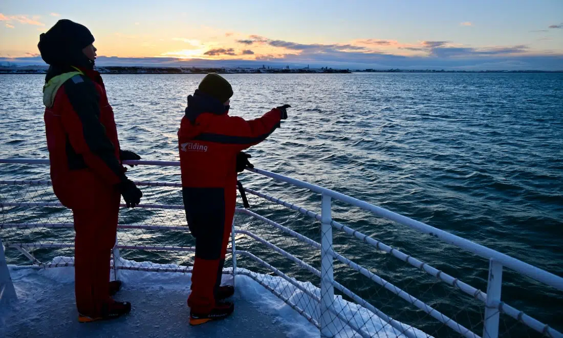 Flo und Ben auf dem Schiff von Elding Whalewatching