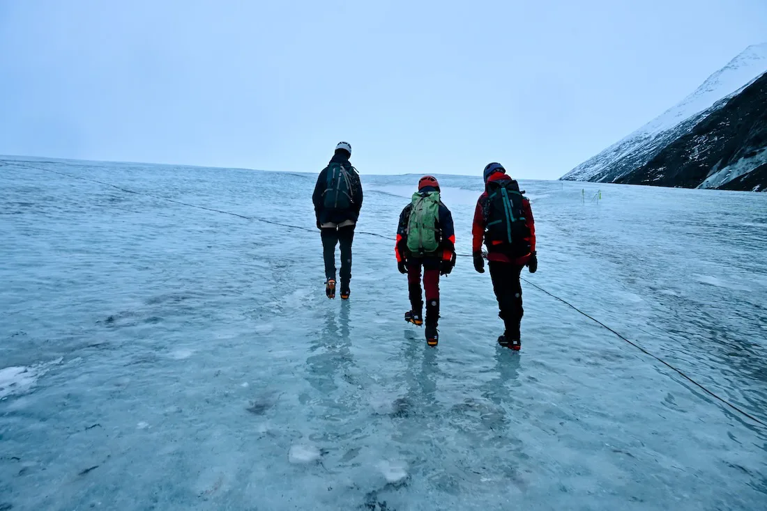 Laufen auf dem Breidamerkurjökull Gletscher