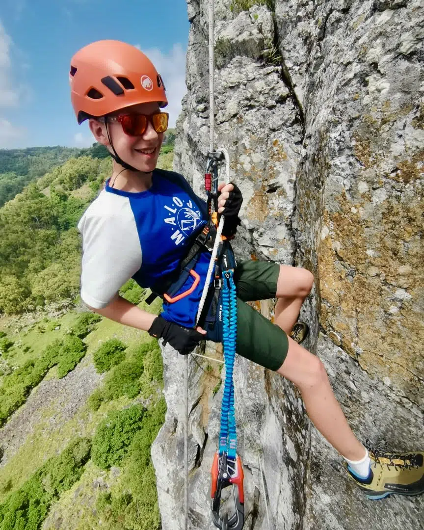 Ben am Klettersteig auf Rodrigues