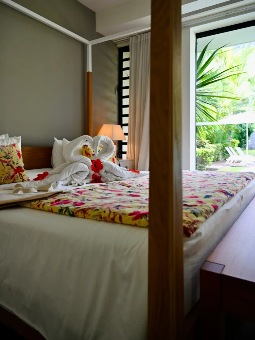 Schlafzimmer des MJ Holidays - Marguery Villas in Tamarin