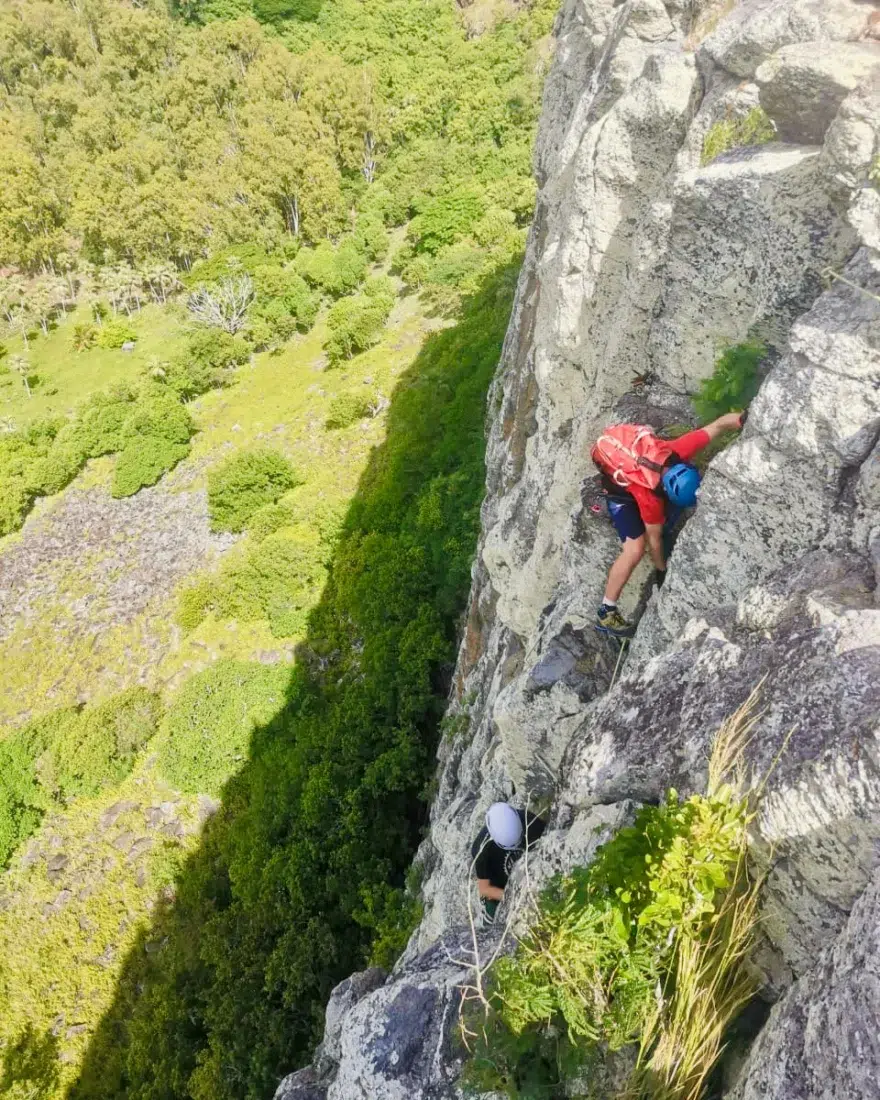 Thomas und Flo auf dem Klettersteig auf Rodrigues