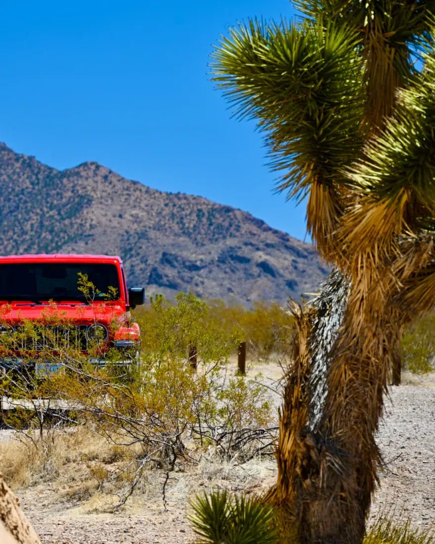 Der rote Jeep von USA-reisen.de in Nevada