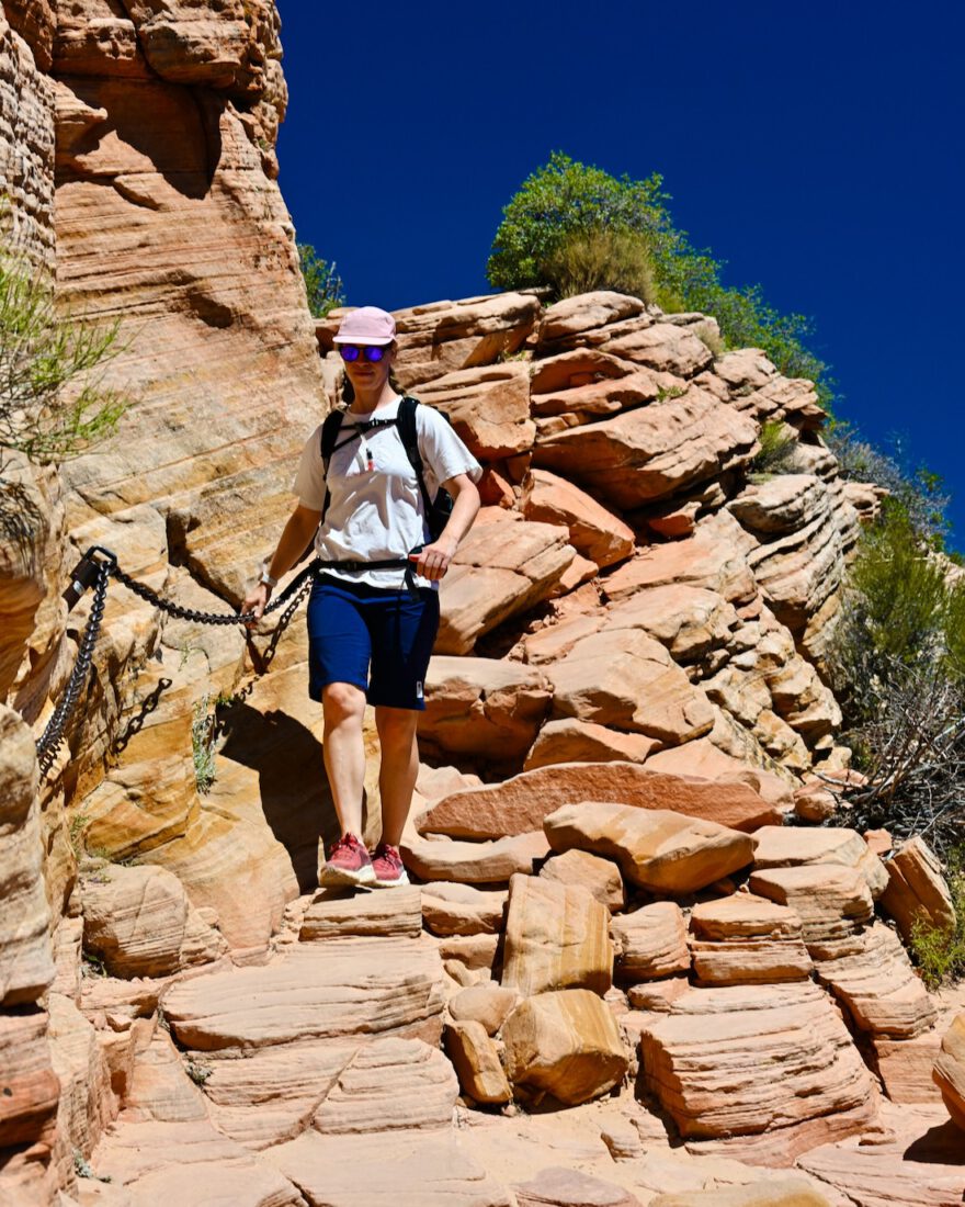 Melanie auf dem Angels Landing Trail im Zion