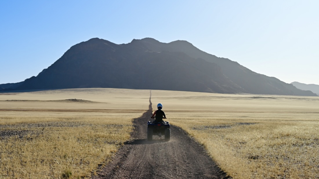 Flo auf dem Quad im Kulala Reservat