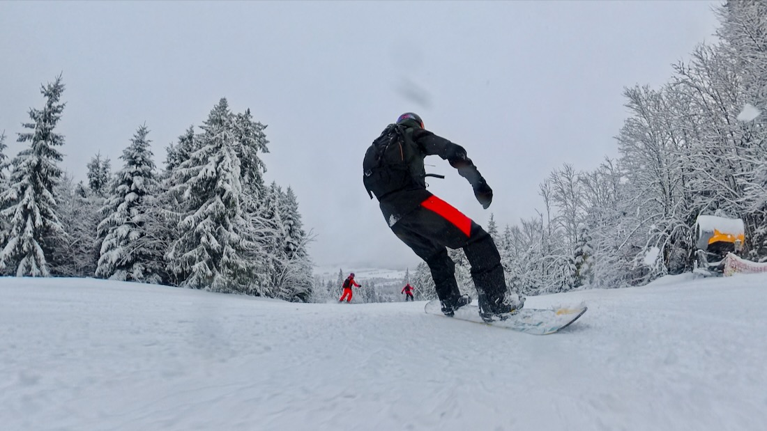 Fravely auf der Skipiste am Ochsenkopf