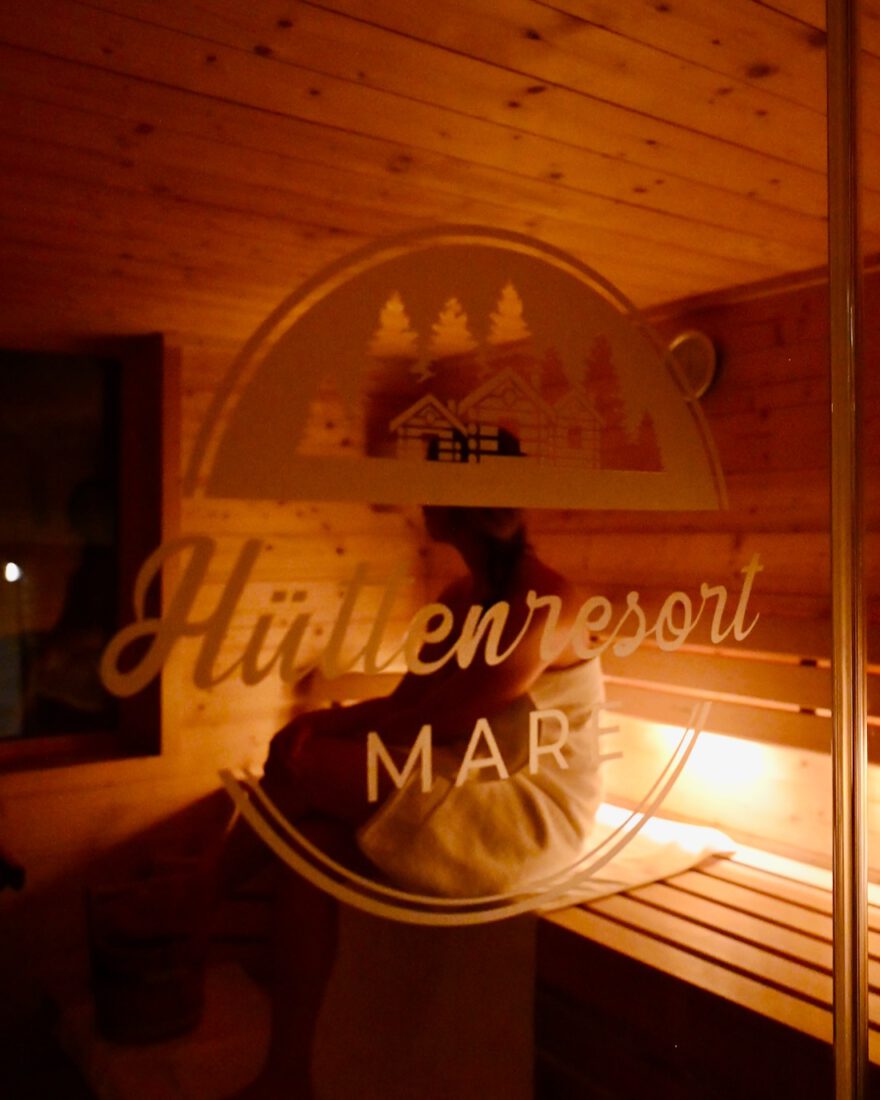 Sauna im Hüttenresort Mare im Fichtelgebirge