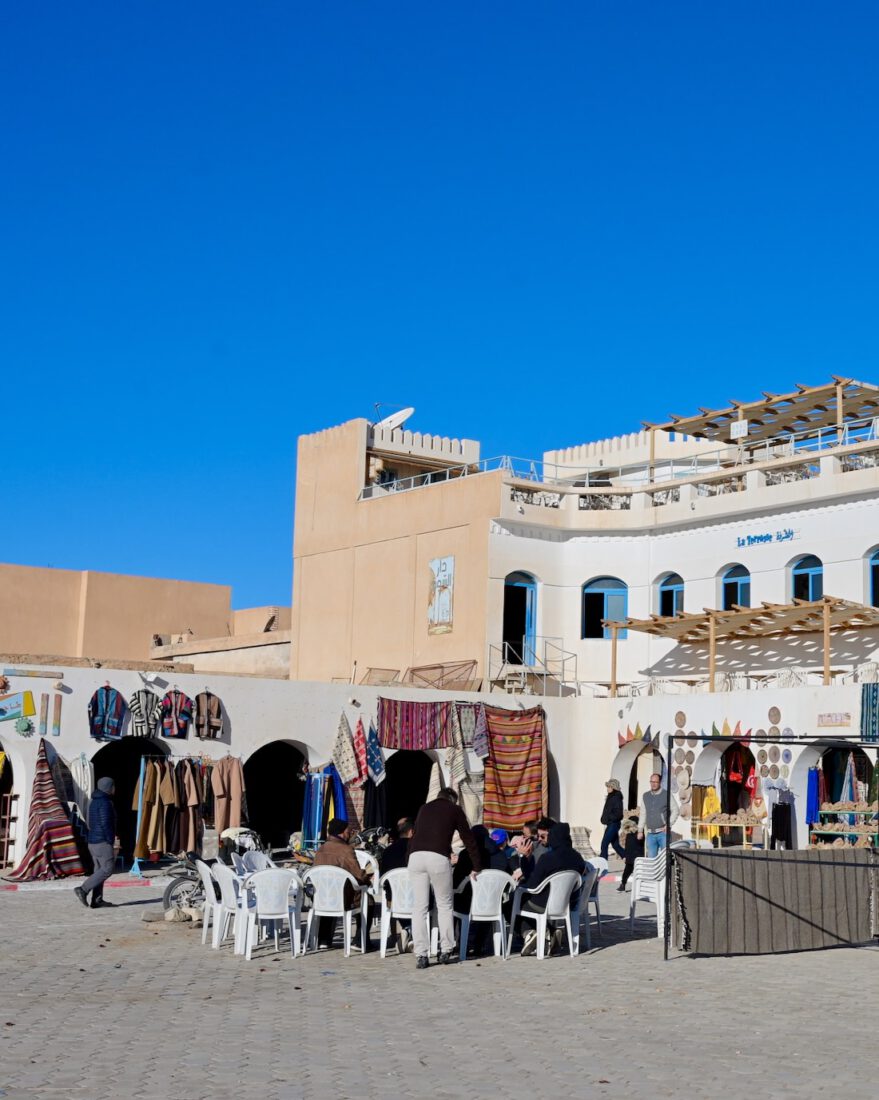 Abschied in Douz im Cafe auf dem Markt