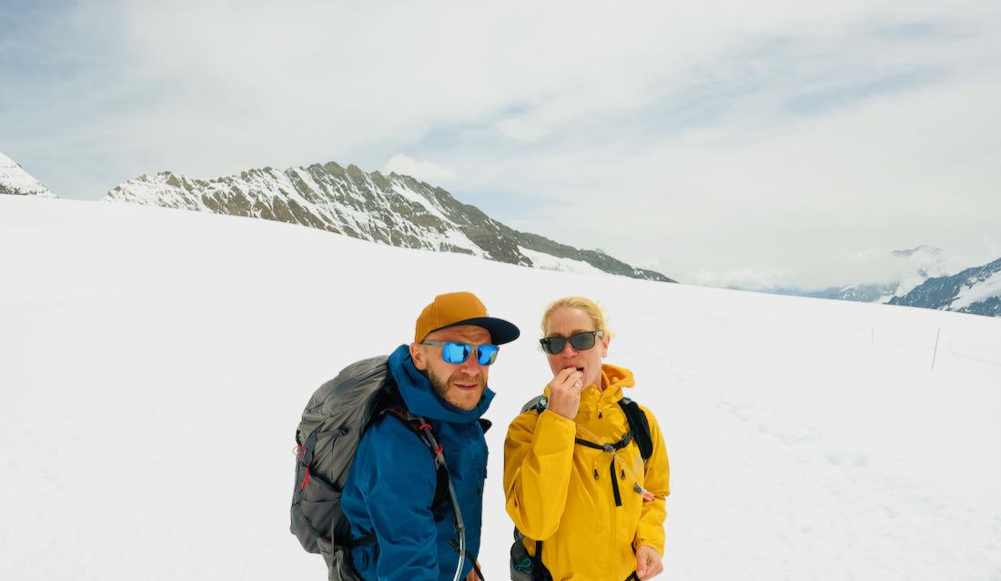 Auf dem Jungfraujoch im Schnee
