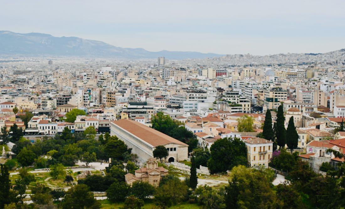 Blick über Athen am Start unseres Grichenland Roadtrips