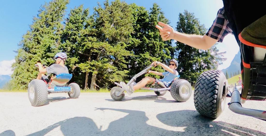 Flo und Ben im Mountain Cart im Montafon Gargellen