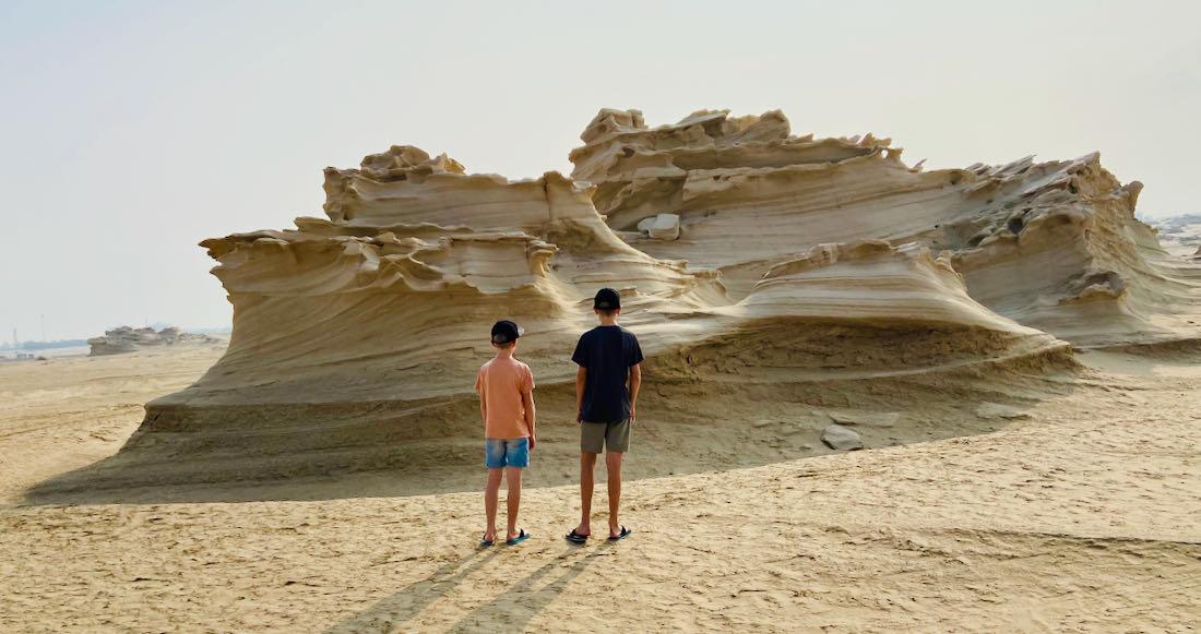 Flo und Ben vor den Fossil Dunes