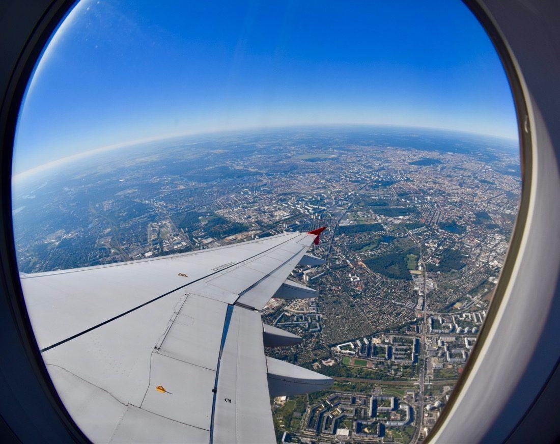 Im Flugzeug über Berlin