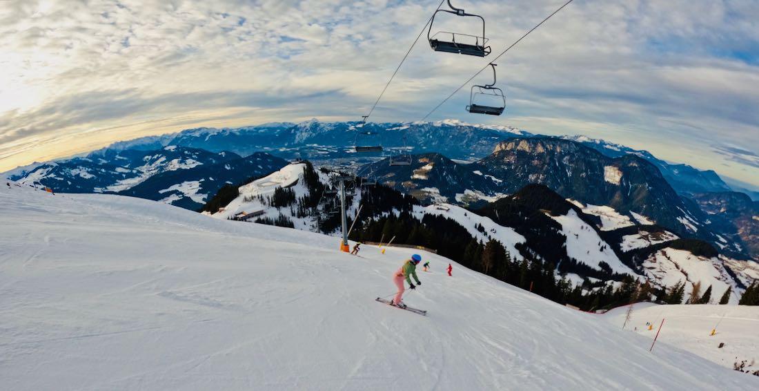 Melanie bei der Abfahrt am Abend