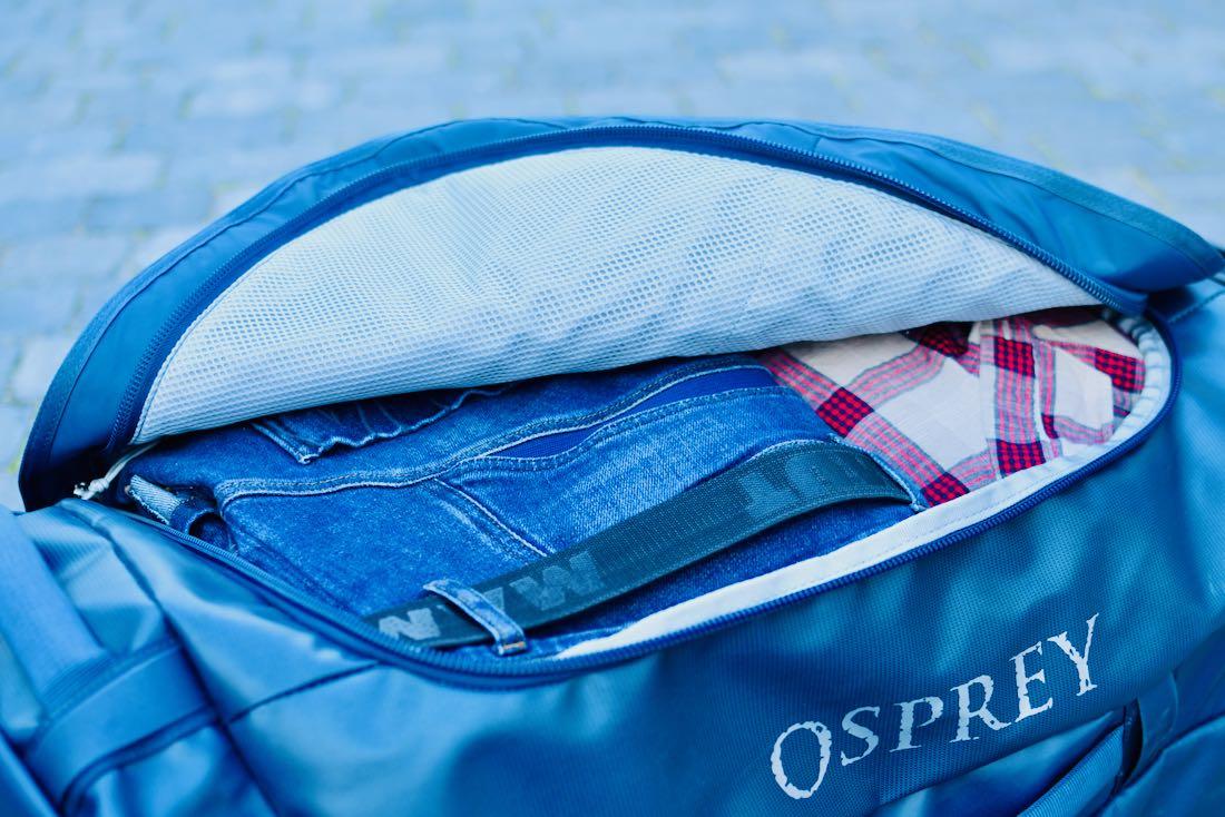 Osprey Transporter gepackt
