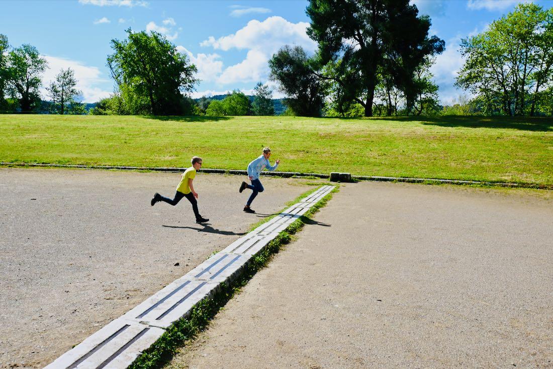 Rennstrecke im Stadion von Olympia