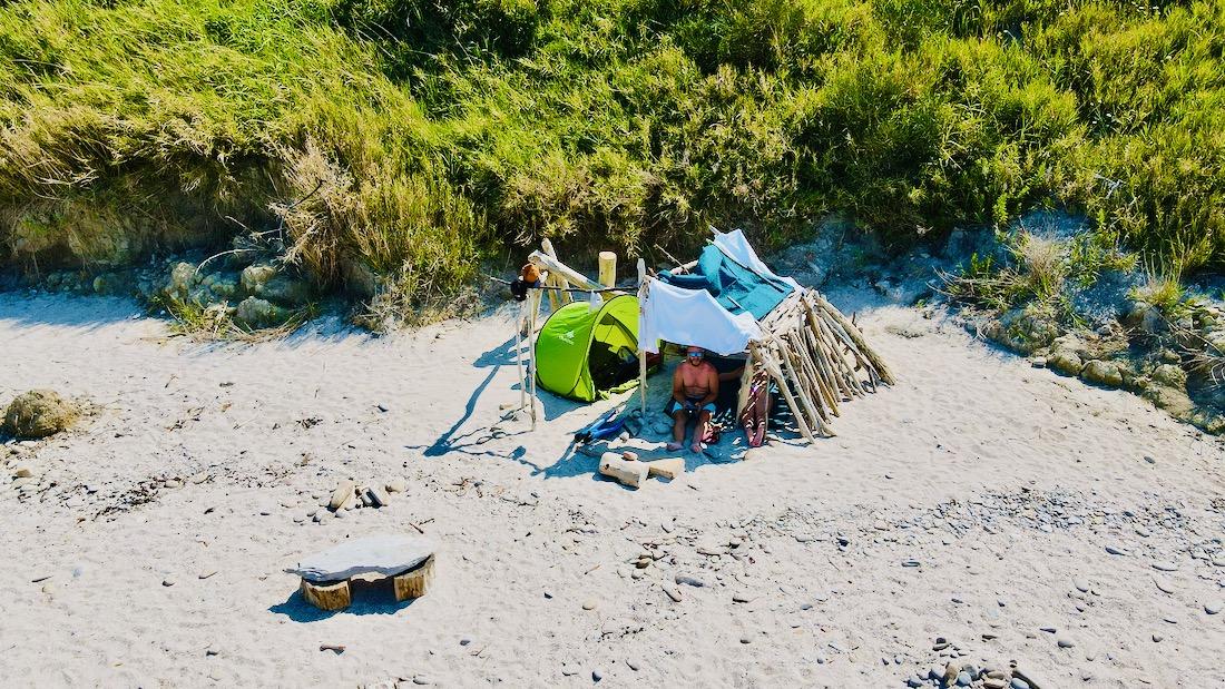 Unsere Strandhütte am Strand von Rimini in Italien