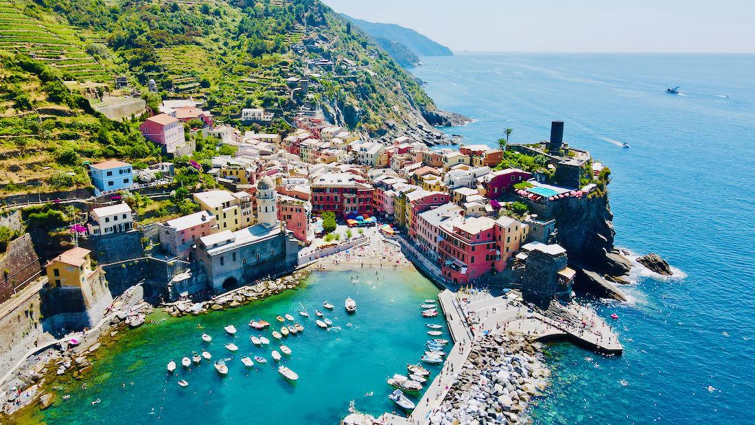 Vernazza aus der Luft