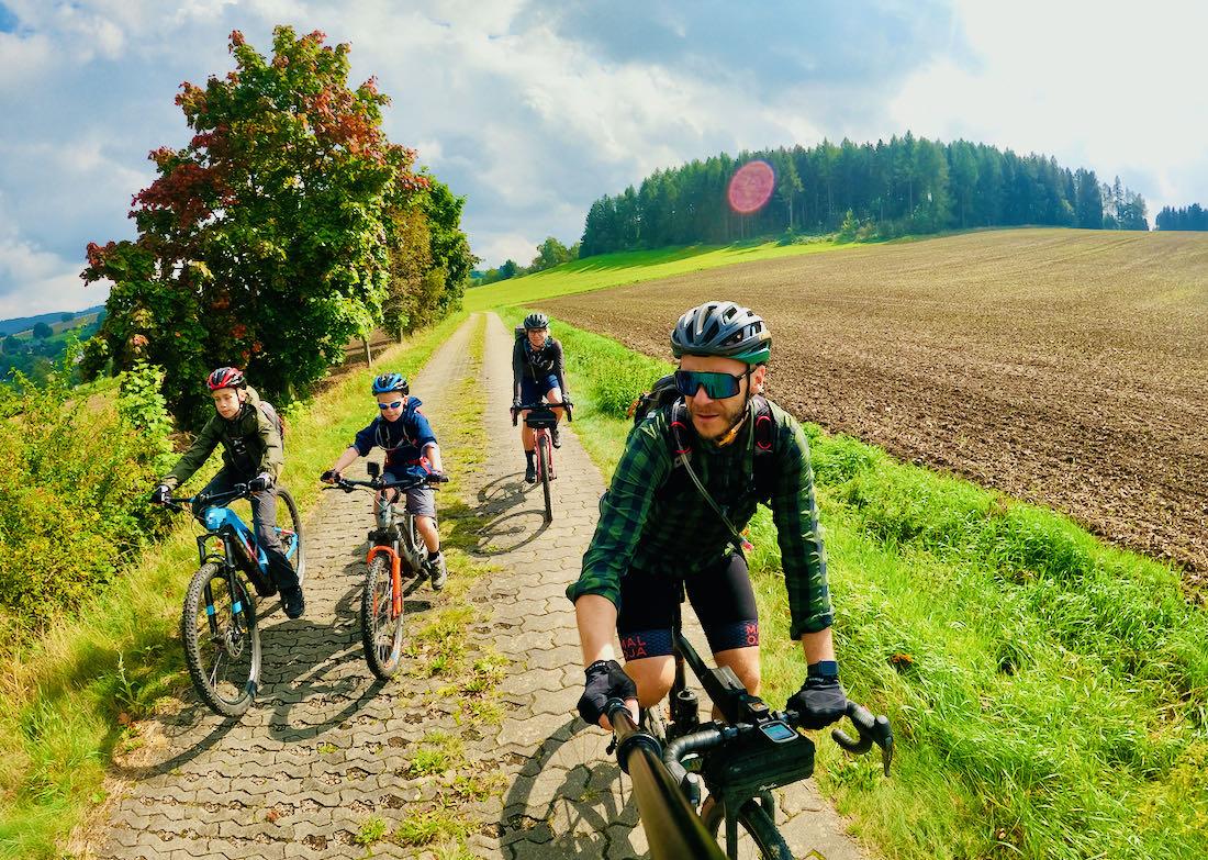 Wir zusammen auf der Blockline im Erzgebirge
