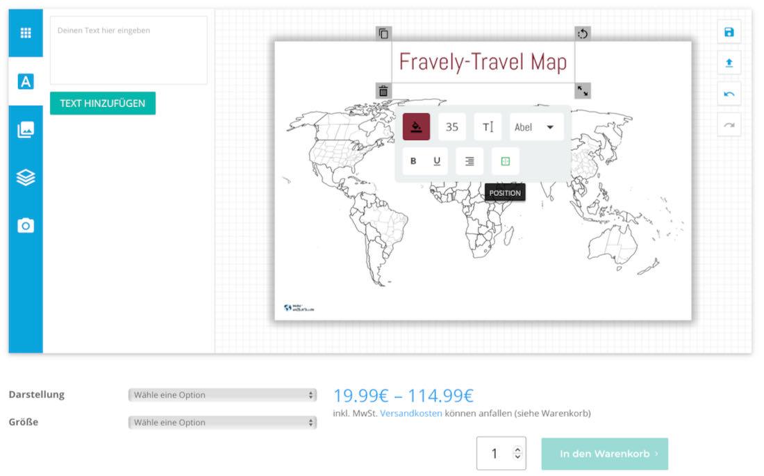 meine-Weltkarte.com Darstellung bearbeiten